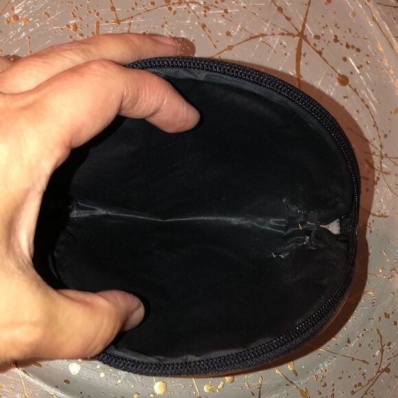 Paris Faux Patch Leather Black Gold Metallic Nesting Travel Bags - Picture 10 of 13